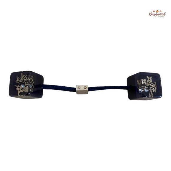 Authentic Louis Vuitton Dark Blue Hair Cube Tie - Picture 9 of 9